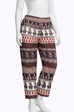 Band of Gypsies Pants Size M Bohemian Boho Paisley Print Elastic Waist